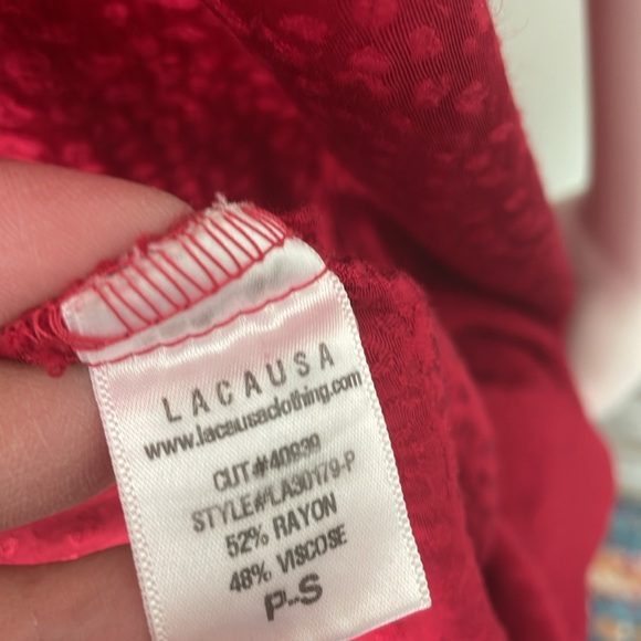 Anthropologie, LACAUSA red ruffle dress size small - Picture 6 of 7
